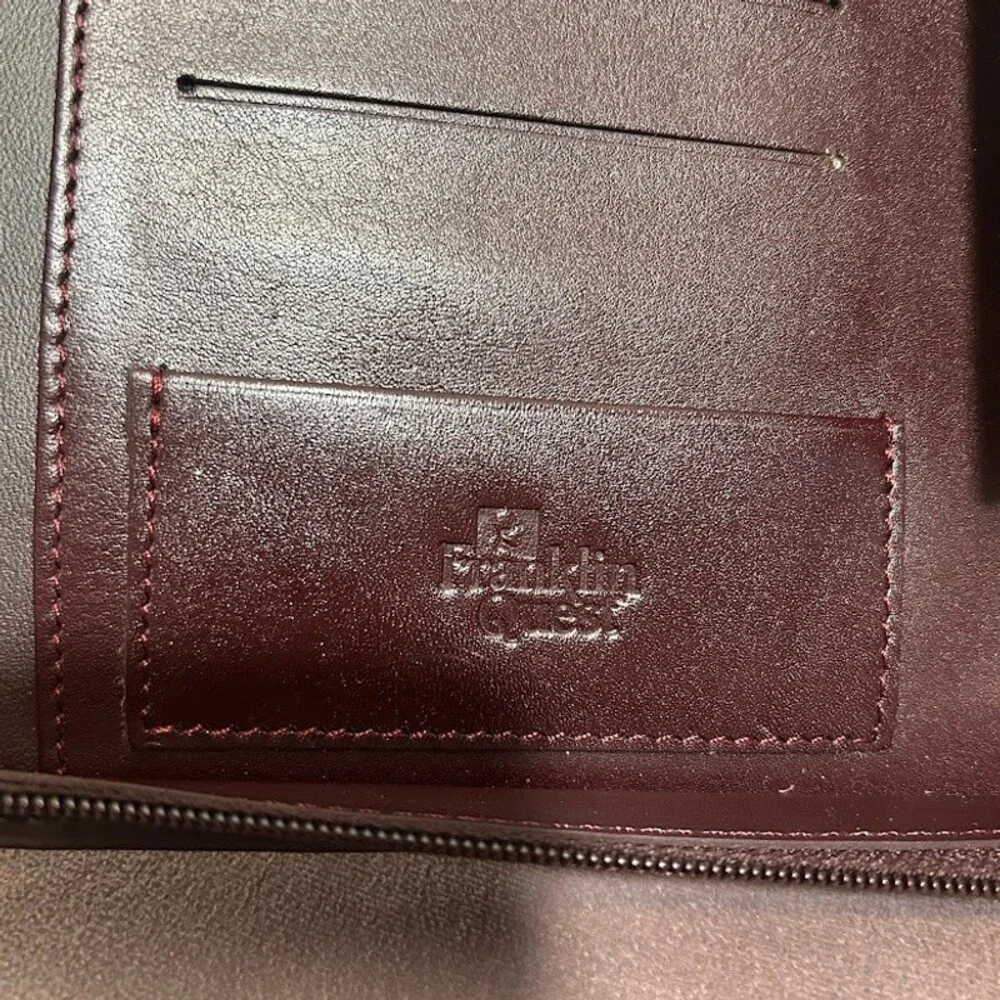 Franklin Covey Leather Briefcase Bag in Dark Brown